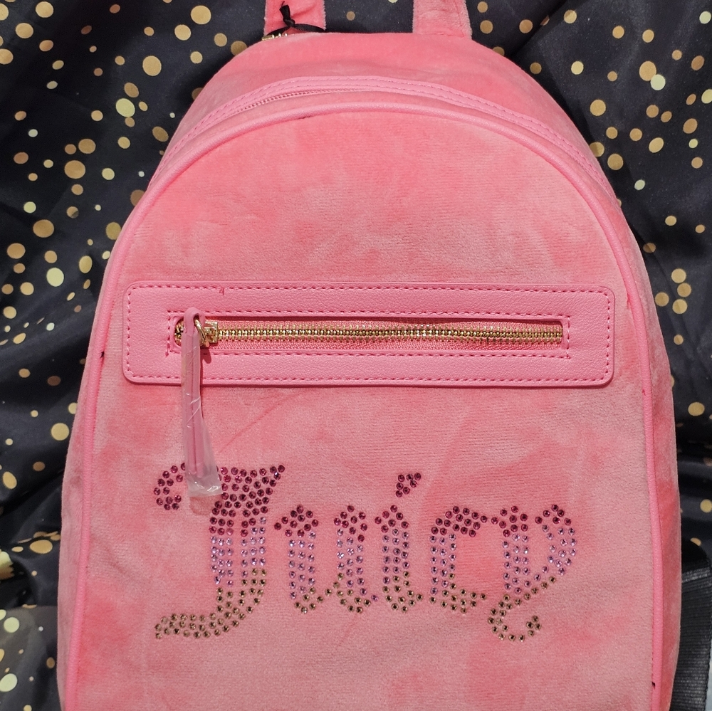NWT Juicy Couture velour pink lemonade backpack